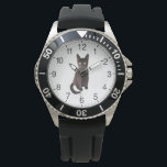暗褐色の猫 腕時計<br><div class="desc">美しくエレガント暗い茶色の猫が目に魅力的入る。猫好き素晴らしへの贈り物。</div>