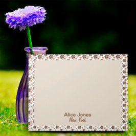 暗褐色の茶色の天然花 ノートパッド