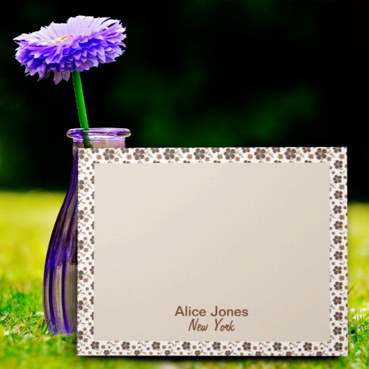 暗褐色の茶色の天然花 ノートパッド