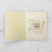 暗褐色の誕生日の黄色のひまわり カード (内部)