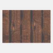 暗褐色素朴の古い木材 ラッピングペーパーシート (正面)