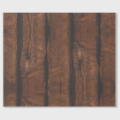 暗褐色素朴の古い木材 ラッピングペーパー (フラット)