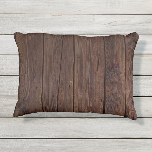 暗褐色素朴の木製フェンスカントリースタイル アウトドアクッション (裏面)