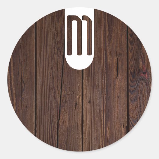 暗褐色素朴の木製フェンスカントリースタイル ラウンドシール (正面)