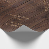 暗褐色素朴の木製フェンスカントリースタイル ラッピングペーパー (角)