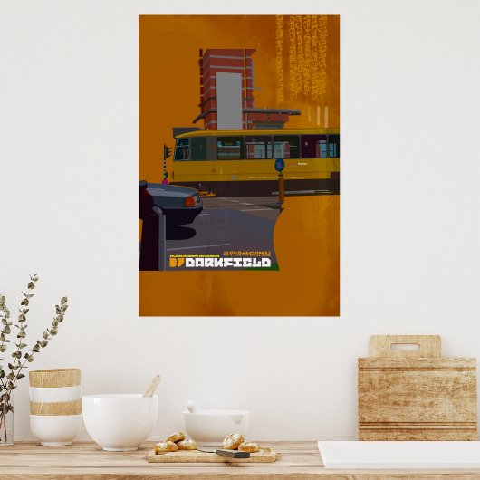 暗視野電車用イラストレーションポスター ポスター (キッチン)