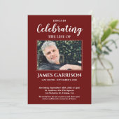 暗赤色お祝いの写真追悼碑 招待状 (スタンド正面)