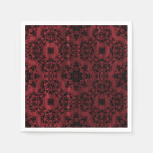 暗赤色と黒色のゴシックグランジ幾何学 スタンダードカクテルナプキン (正面)