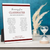 暗赤色のクラスメート名のメモリアル フォトプラーク (側面)