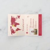 暗赤色の中国のパスポ結婚ートが日付を保存する 案内状 (内部)