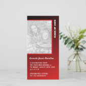 暗赤色の卒業発表 案内状 (スタンド正面)