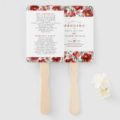 暗赤色の庭園花 ハンドファン (正面&裏面)