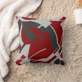 暗赤色の木炭グレーはっきりした旋回抽象芸術 クッション (ブランケット)