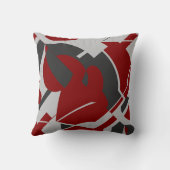 暗赤色の木炭グレーはっきりした旋回抽象芸術 クッション (裏面)