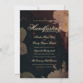 暗赤色の植物性ゴシックBohoフローラ 招待状 (正面)