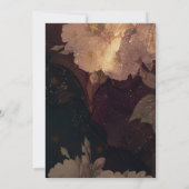 暗赤色の植物性ゴシックBohoフローラ 招待状 (裏面)