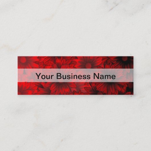 暗赤色の花の模様 スキニー名刺 (正面)