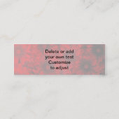 暗赤色の花の模様 スキニー名刺 (裏面)