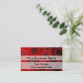 暗赤色の花の模様 名刺 (スタンド正面)