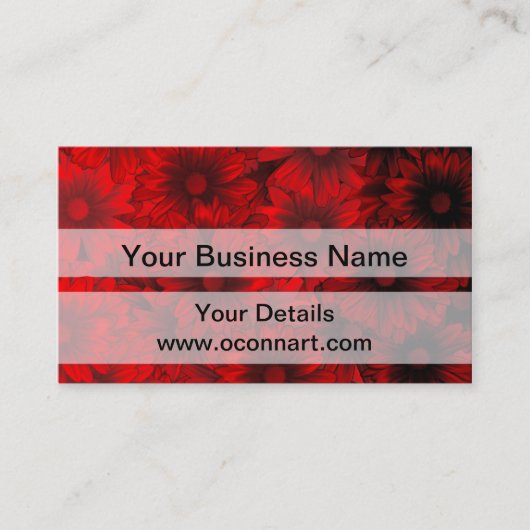 暗赤色の花の模様 名刺 (正面)