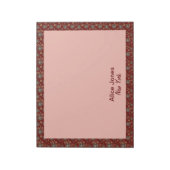 暗赤色の茶色の天然花 ノートパッド (回転)