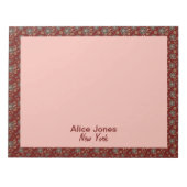 暗赤色の茶色の天然花 ノートパッド (正面)