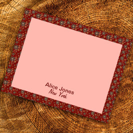 暗赤色の茶色の天然花 ノートパッド