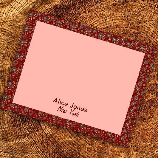 暗赤色の茶色の天然花 ノートパッド