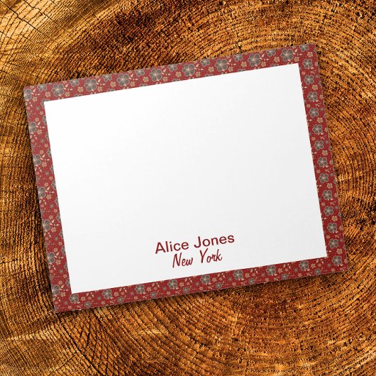 暗赤色の茶色の天然花 ノートパッド