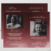 暗赤色の葬儀の順序の折り畳みプログラム (正面/裏面)