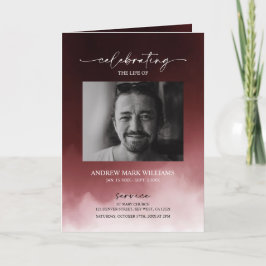 暗赤色の葬儀の順序の折り畳みプログラム カード