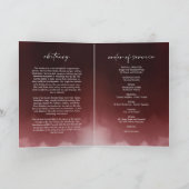 暗赤色の葬儀の順序の折り畳みプログラム カード (内部)