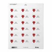 暗赤色の（紋章の）フラ・ダ・リ記号 ラベル (フルシート)