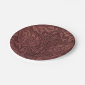 暗赤色アカントス葉の（ウィリアム・モリス著） ペーパープレート (アングル)