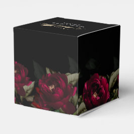 暗赤色エレガントゴシックフローラムーディ結婚ー フェイバーボックス