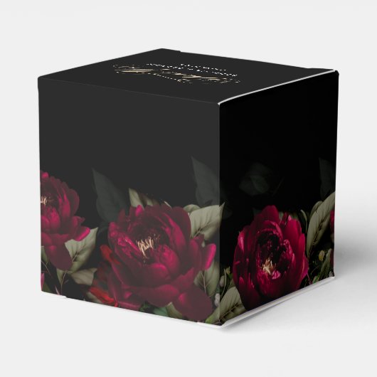 暗赤色エレガントゴシックフローラムーディ結婚ー フェイバーボックス (裏面サイド)