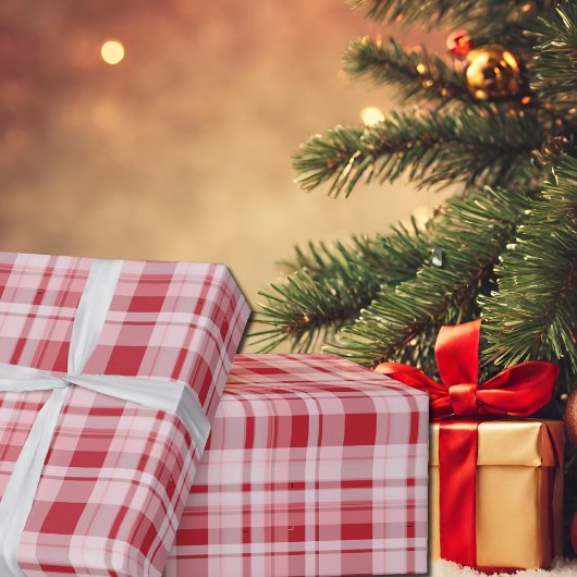 暗赤色タータンチェック ラッピングペーパー