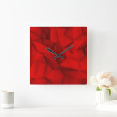 暗赤色抽象芸術未来的クール背景グラフ スクエア壁時計 (ホーム)