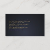 暗輝くい背景の金ゴールド線 名刺 (裏面)