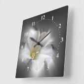 暗輝く闇で スクエア壁時計 (傾斜)