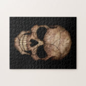 暗闇から現れる割れたスカル ジグソーパズル (横)