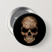 暗闇から現れる割れたスカル 缶バッジ (正面&裏面)