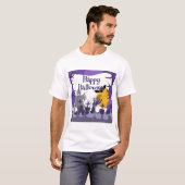 暗闇で光るお化け屋敷のハロウィン Tシャツ (正面フル)
