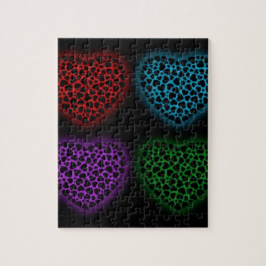 暗闇で光るバレンタインのハート ジグソーパズル (縦)