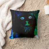 暗闇で光る猫のスローピロー クッション (ブランケット)