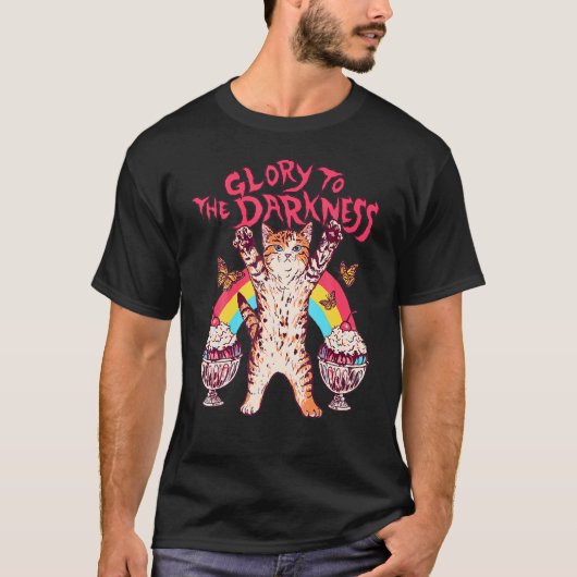 暗闇に栄光あれ 猫 虹 ダンス Tシャツ (正面)