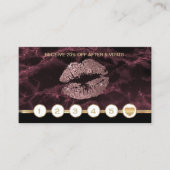 暗闇のばら色の大理石のグリッターの唇のロイヤリティ ロイヤリティカード (正面)