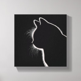 暗闇のひげ | 猫のひげのシルエット キャンバスプリント