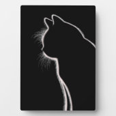 暗闇のひげ | 猫のひげのシルエット フォトプラーク (正面)