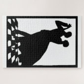 暗闇のシルエットのカップルの踊り ジグソーパズル (横)